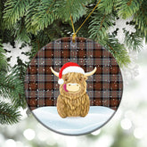 Clan Cameron of Erracht Weathered Tartan Christmas Ceramic Ornament Highland Cows Style BI50 Cameron of Erracht Weathered Tartan Tartan Ornament